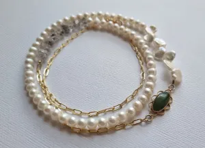 Lady Grey | long pearl chain necklace