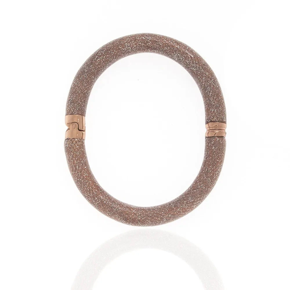 Large Rose Stardust Snakeskin Bracelet