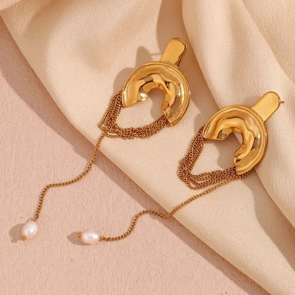 LEAH STATEMENT EARRINGS (STAINLESS STEEL)