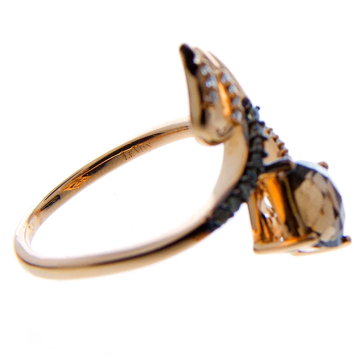 LeVian Chocolate Quartz & Diamond Snake Ring