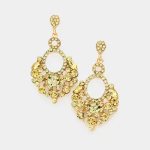 Little Girls Yellow Chandelier Pageant Earrings | 540806