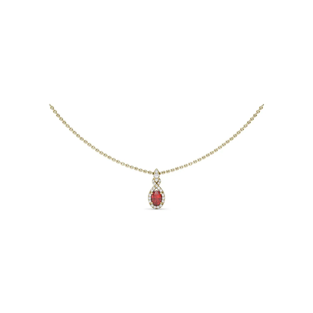 Love Knot Ruby and Diamond Pendant