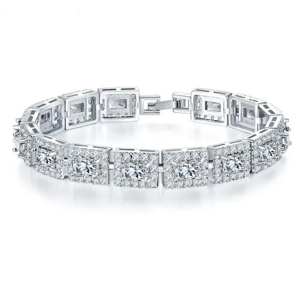 Lovers Princess White Gold Filled Bracelet