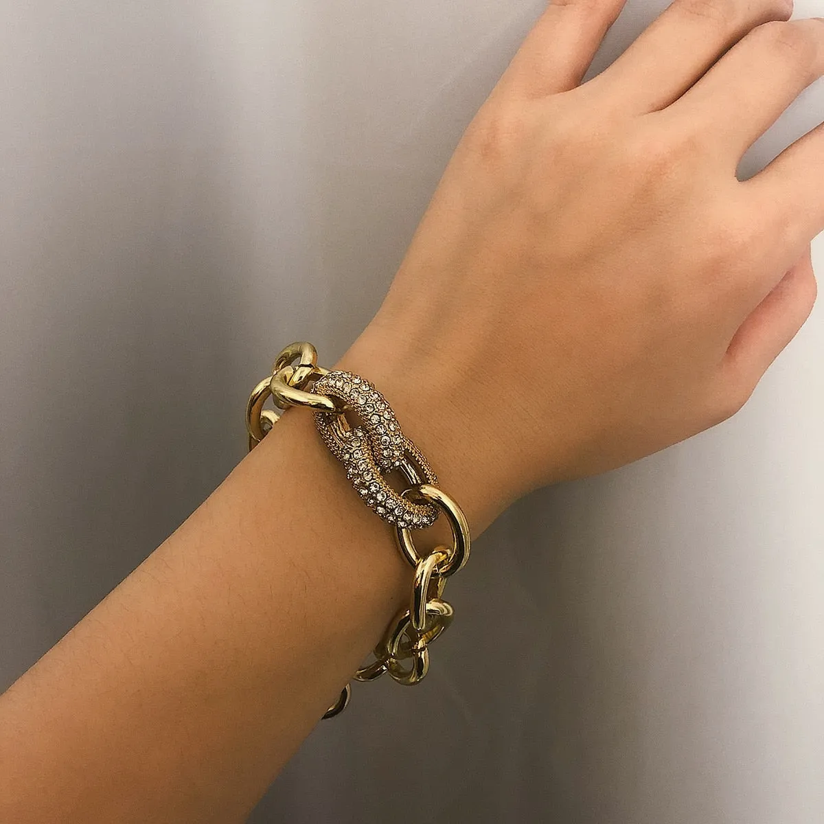 Luxury Bracelet for Women Charm Punk Jewelry Charm Bracelet Boho Gemstone Interlocking Gold