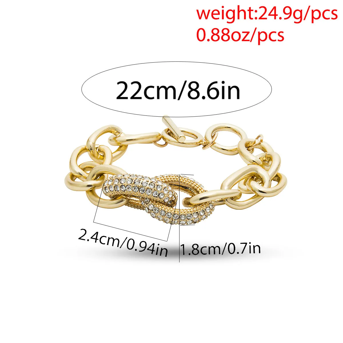 Luxury Bracelet for Women Charm Punk Jewelry Charm Bracelet Boho Gemstone Interlocking Gold