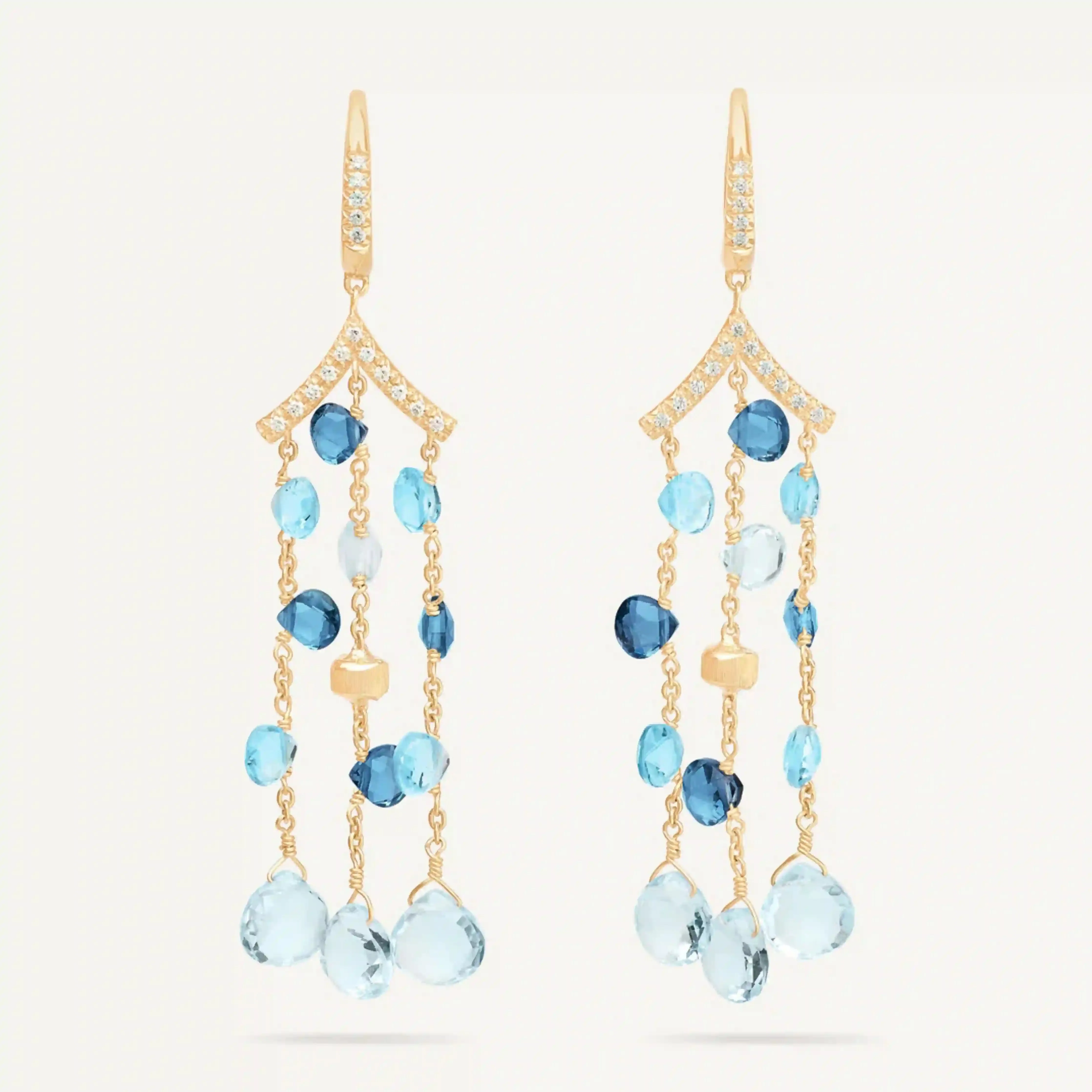 Marco Bicego Mixed Topaz Three-Strand Chandelier Earrings