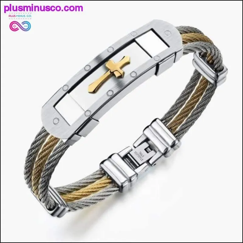 Men Bracelet Cross Stainless Steel