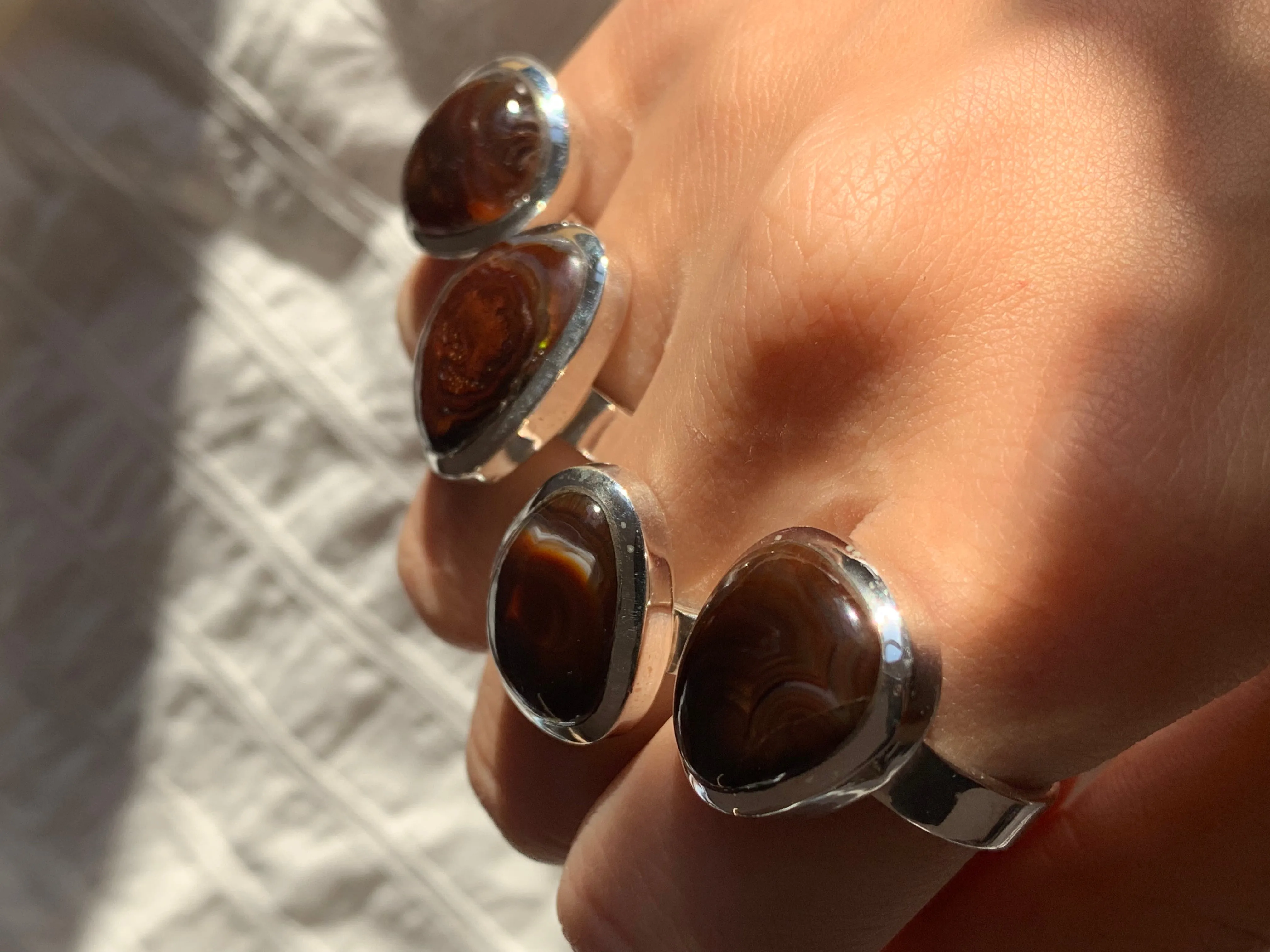 Mexican Fire Agate Naevia Ring - Mix
