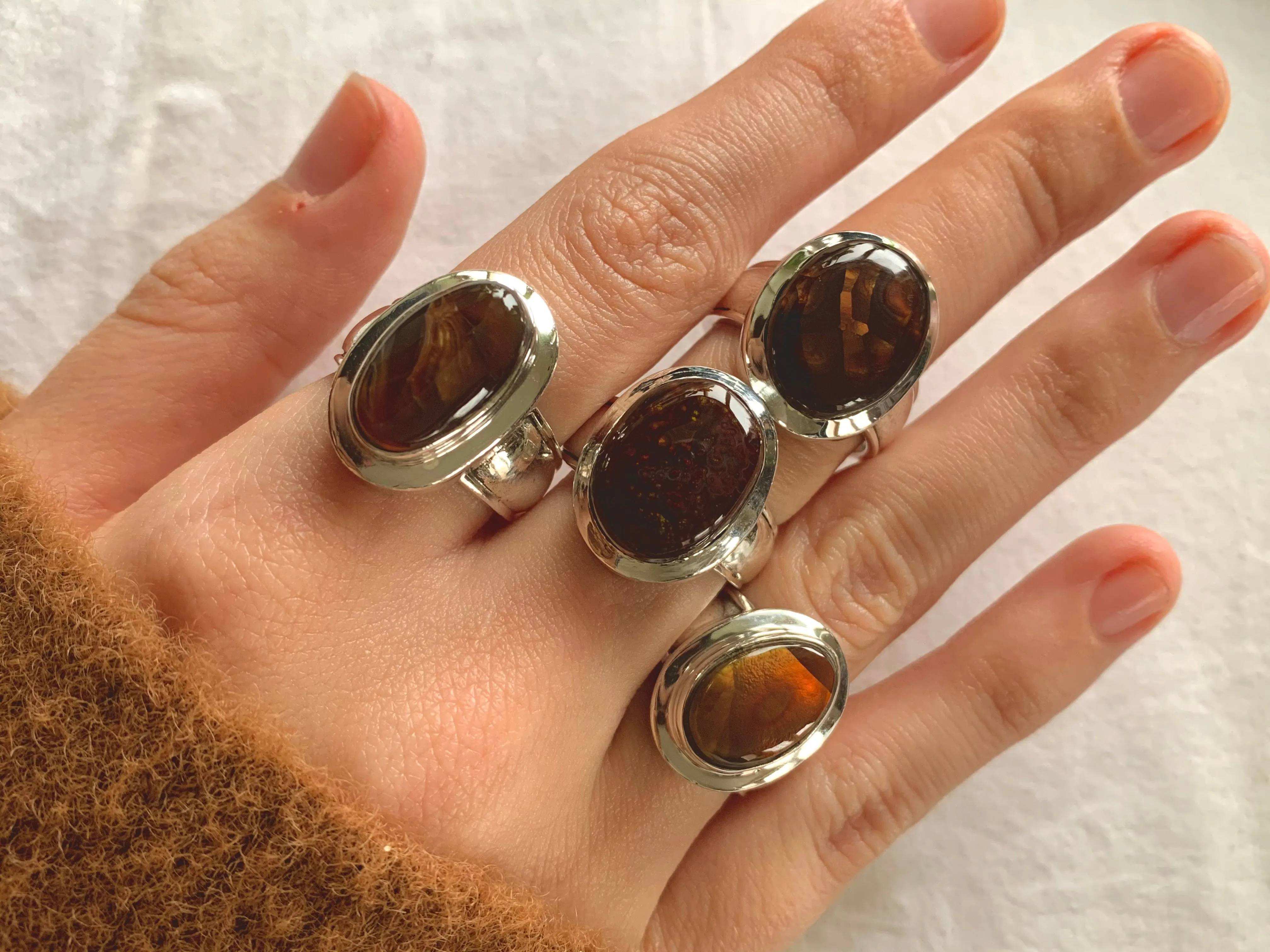 Mexican Fire Agate Otho Ring - Oval