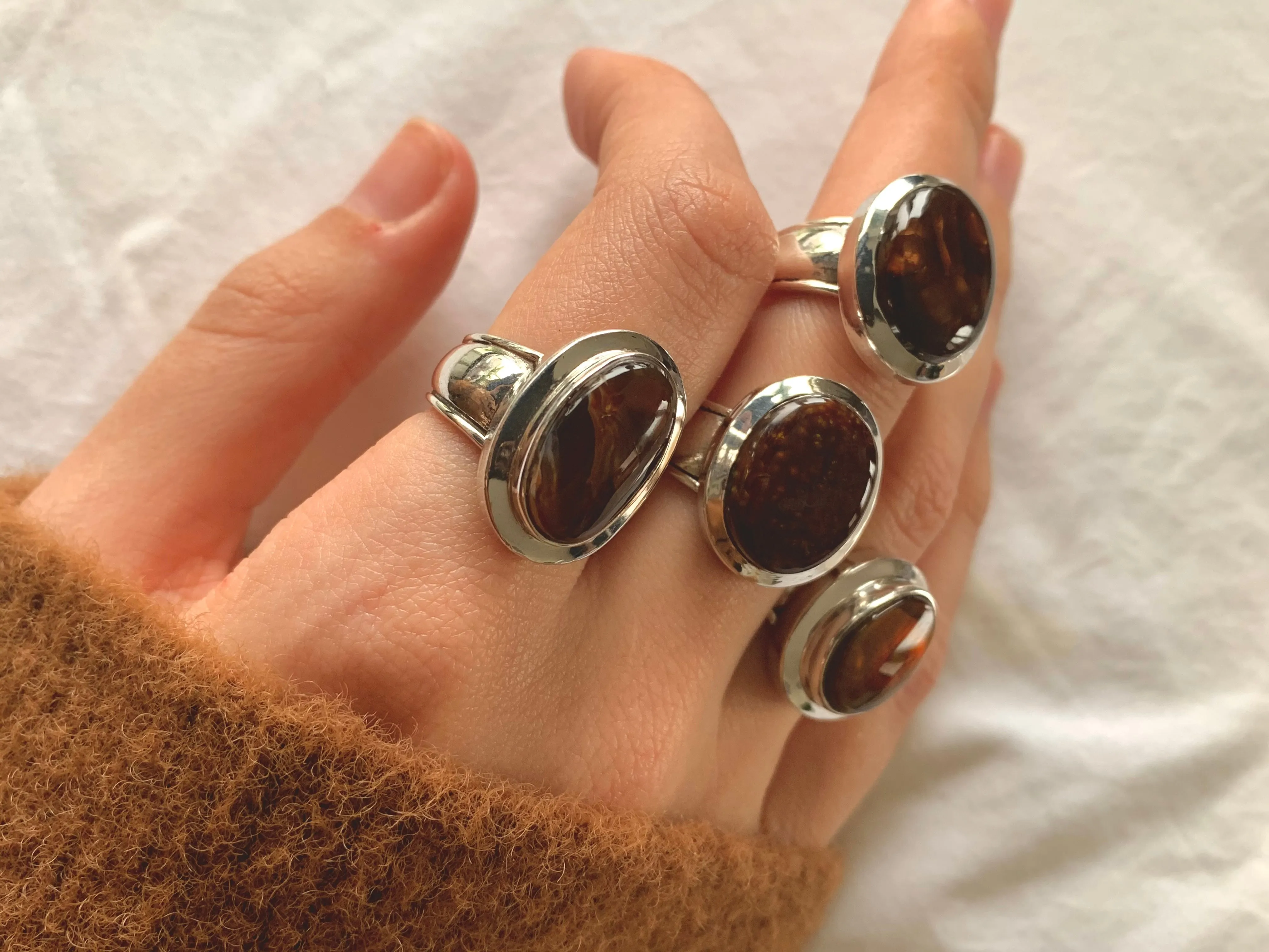 Mexican Fire Agate Otho Ring - Oval