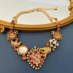Mid-Ancient Vintage Western Antique Love Crystal Necklace