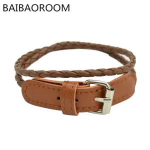 Minimalist Fashion Leather Woven Bracelet Female Multi-layer Winding Bracelets