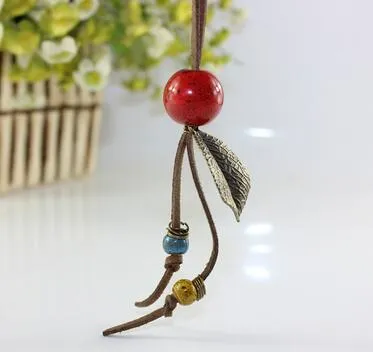 Miredo jewelry wholesale simple ceramic necklaces women's coin wood collar stone boho  necklace pendant free shipping 1457