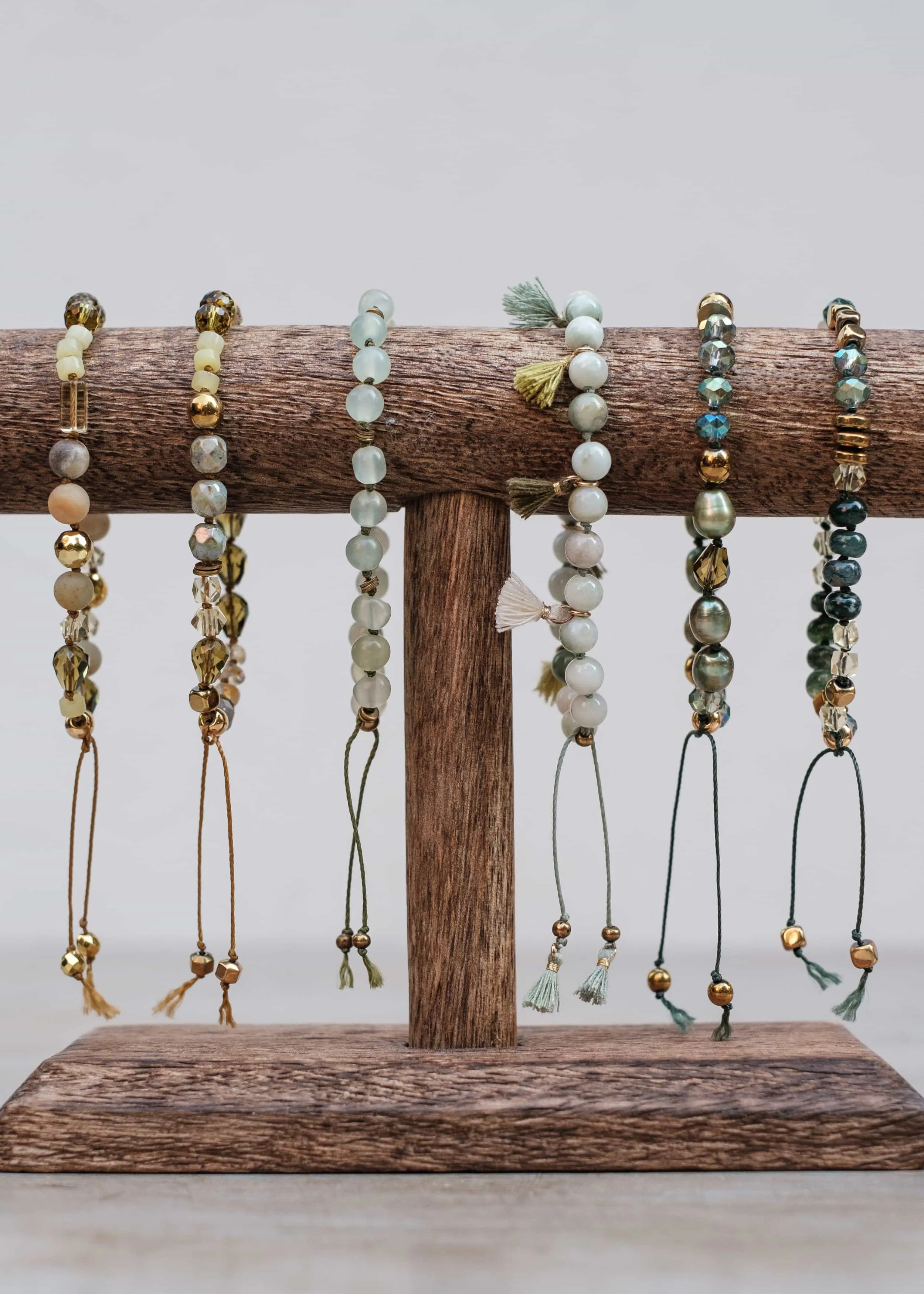 Mix Media Greens Bracelets