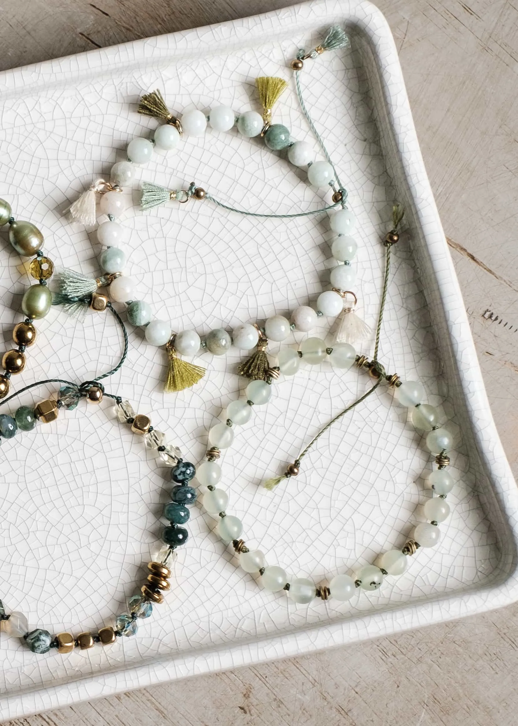 Mix Media Greens Bracelets
