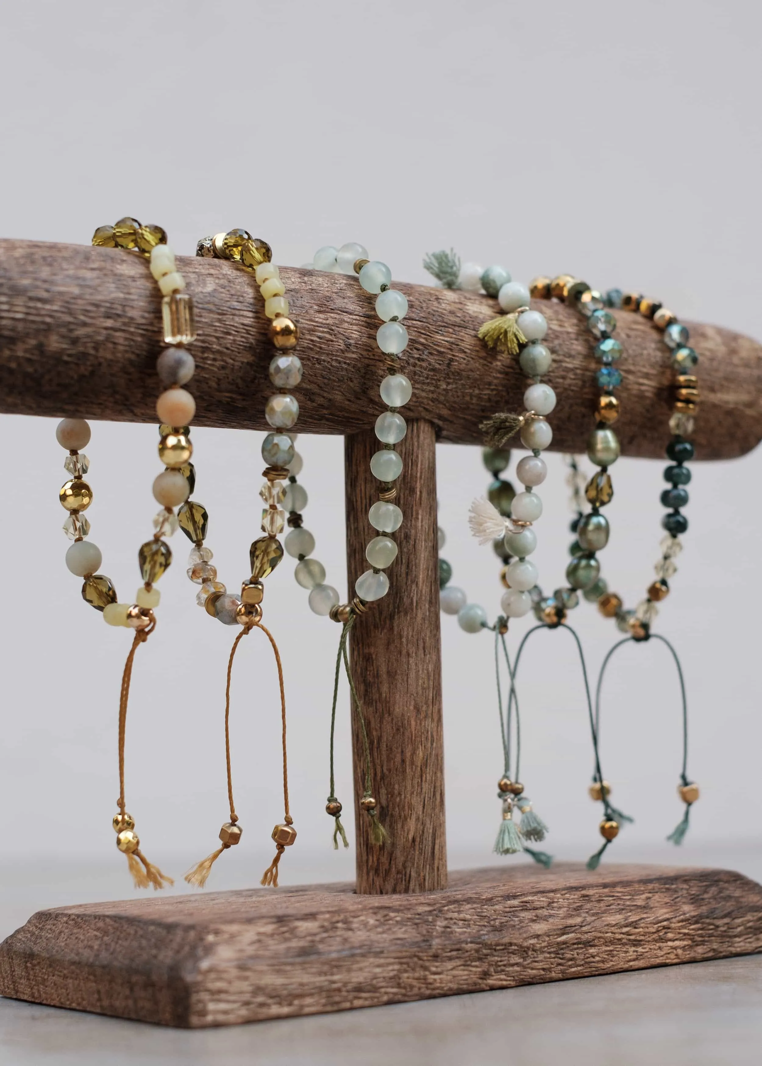 Mix Media Greens Bracelets