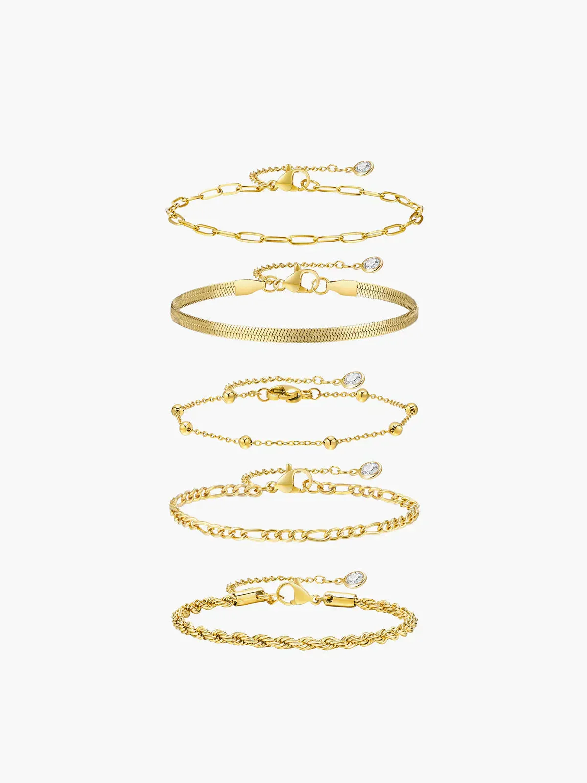 Moana Geometric Chain Bracelet (5 Pcs)