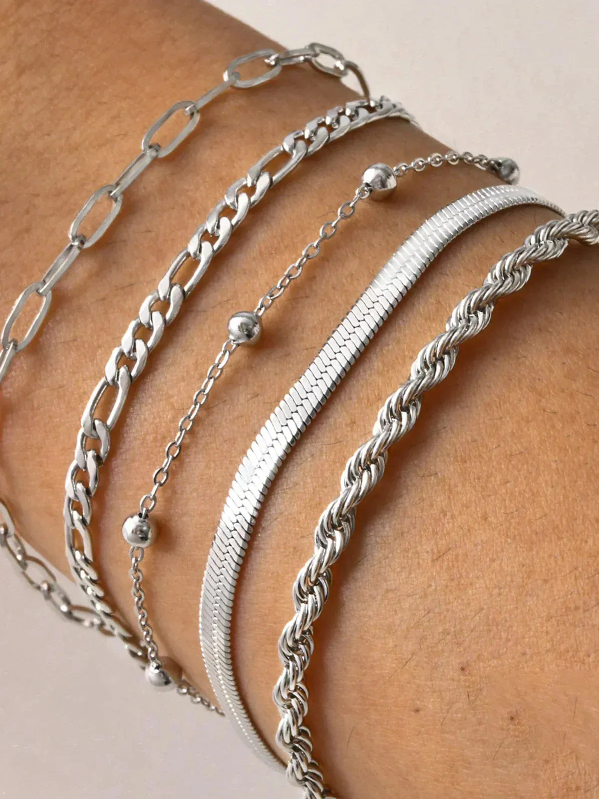 Moana Geometric Chain Bracelet (5 Pcs)