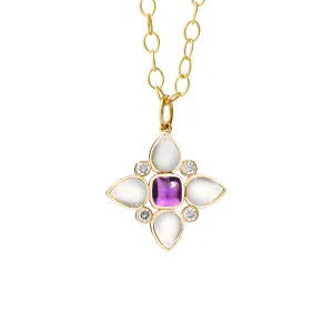 Mogul Moon Quartz Flower Pendant