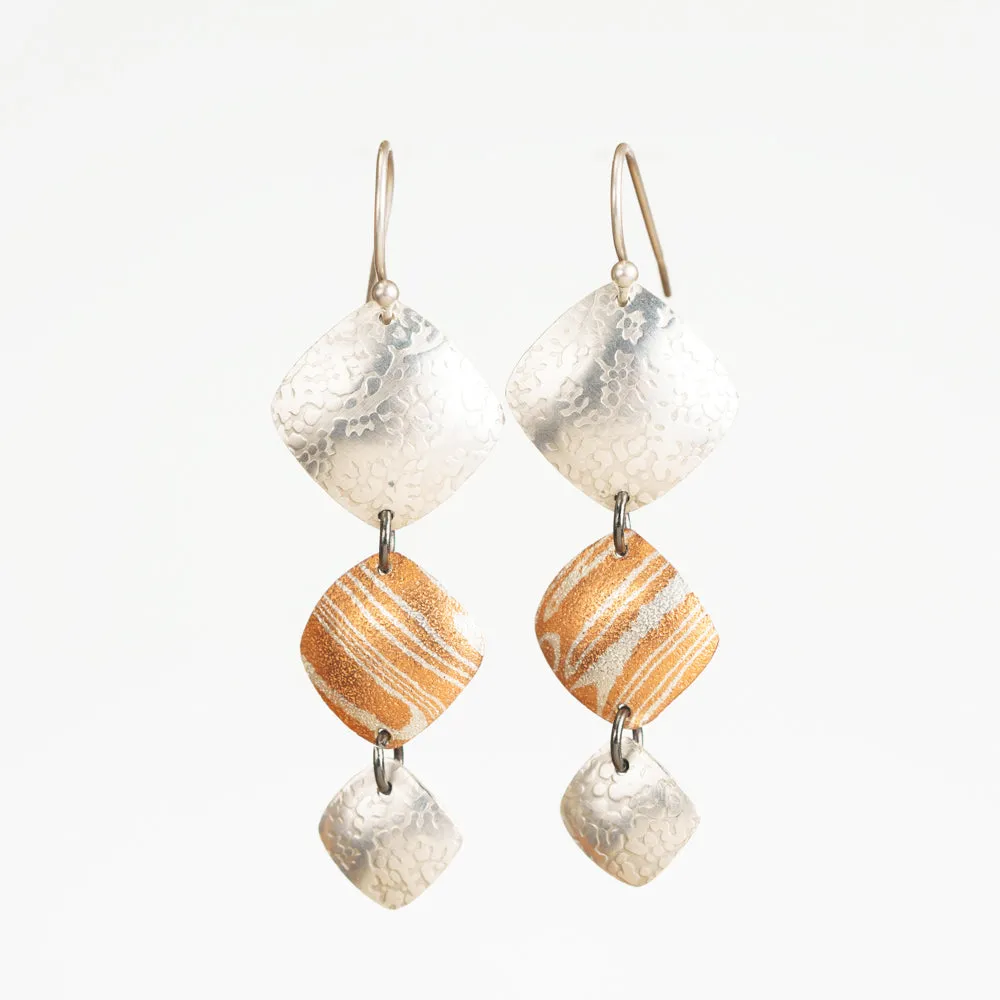 Mokume Gane Mixed Metals Earrings