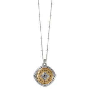 Mosaic Two Tone Pendant Necklace - JM7485
