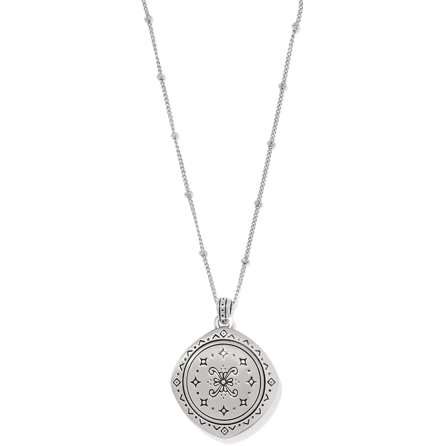 Mosaic Two Tone Pendant Necklace - JM7485