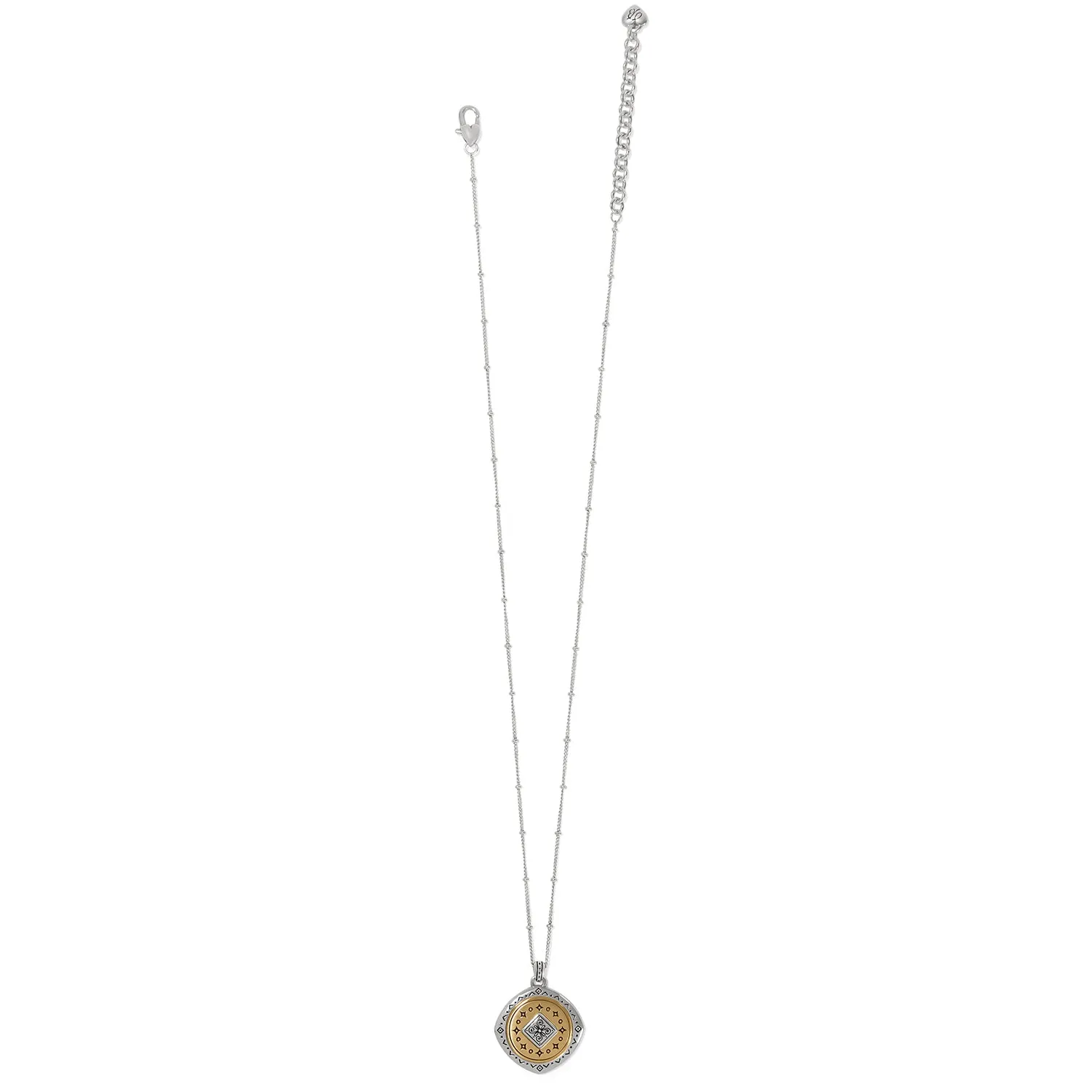 Mosaic Two Tone Pendant Necklace - JM7485
