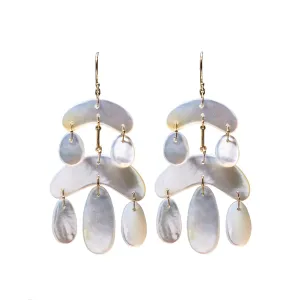 Mother of Pearl Mini Chandelier Earrings