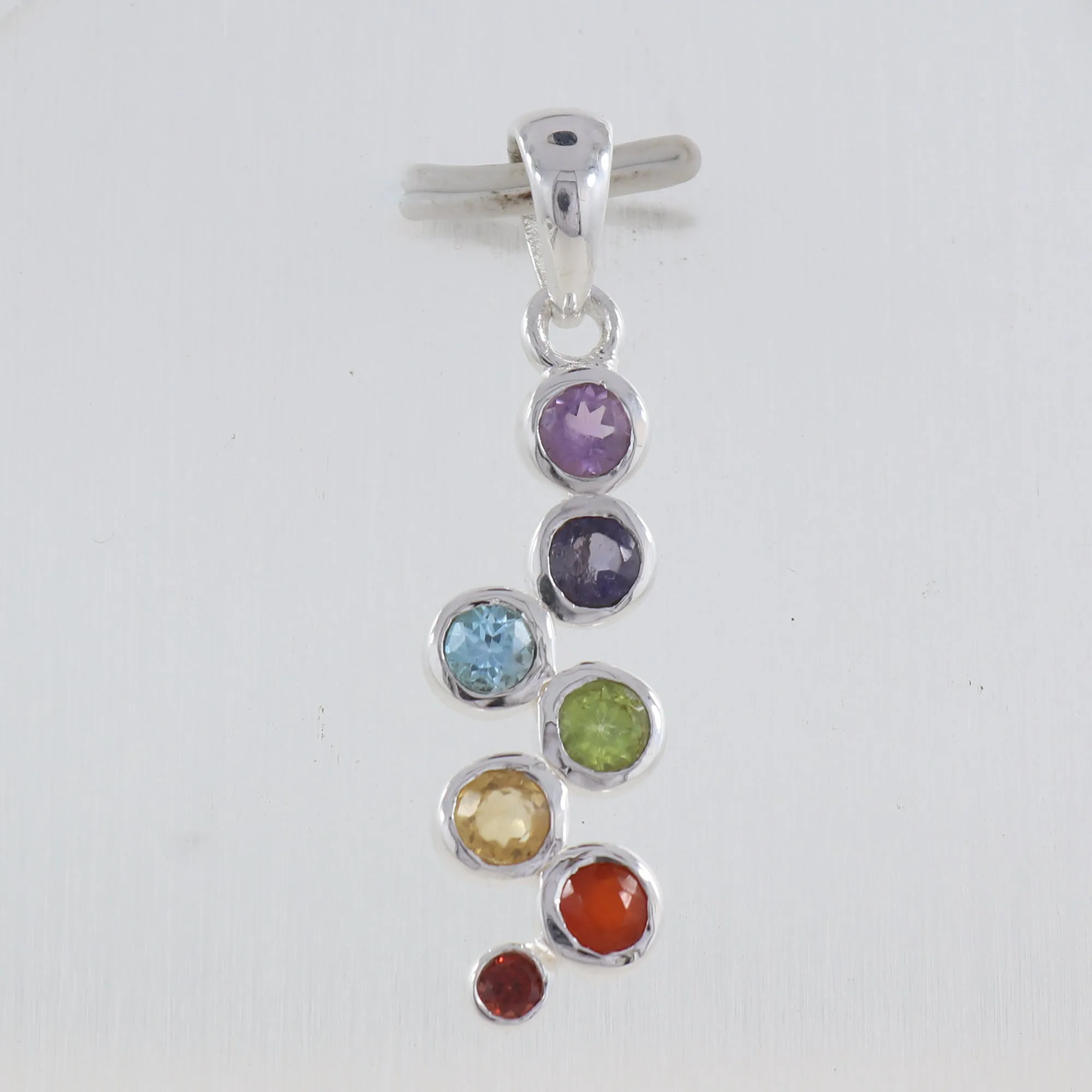 Multi Gemstone 925 Silver pendant