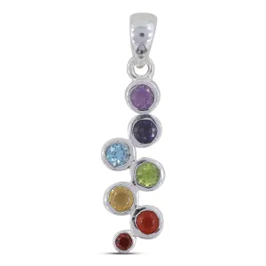 Multi Gemstone 925 Silver pendant