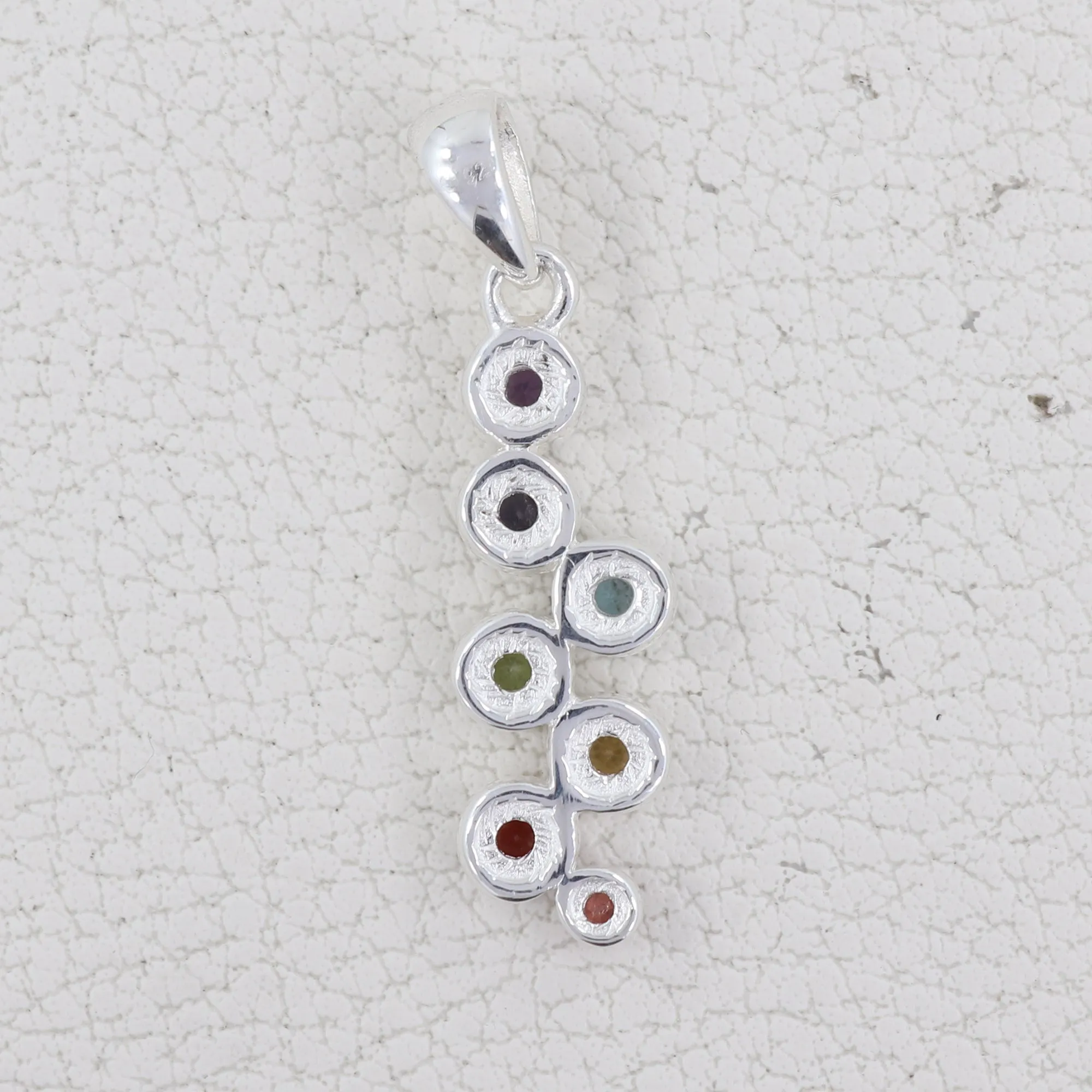 Multi Gemstone 925 Silver pendant