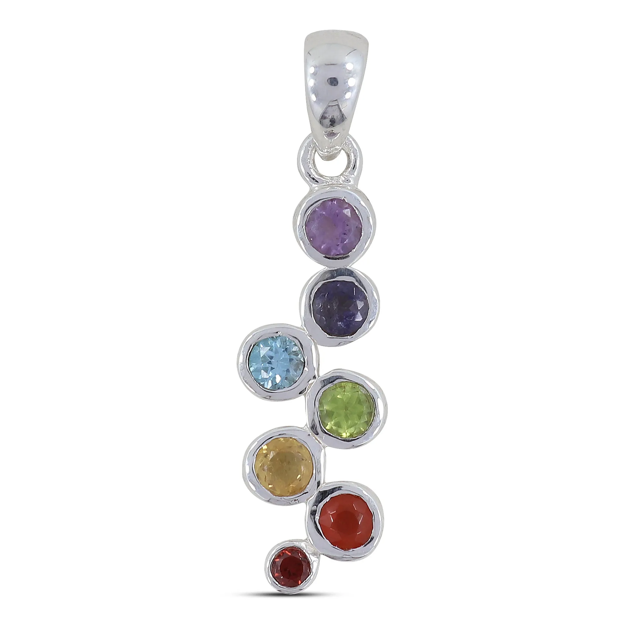 Multi Gemstone 925 Silver pendant