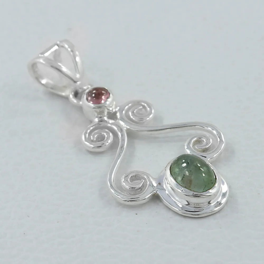 Multi Tourmaline Silver Pendants