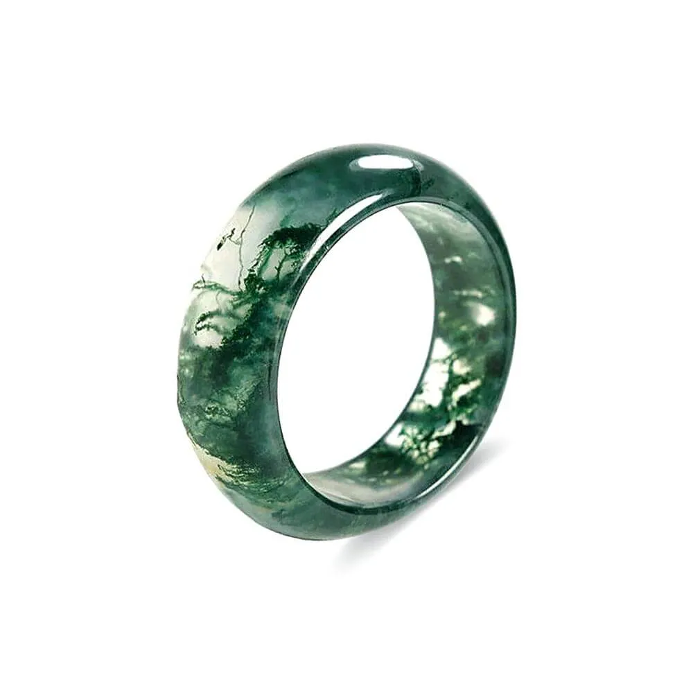 Natural Moss Agate And Chalcedony Ring