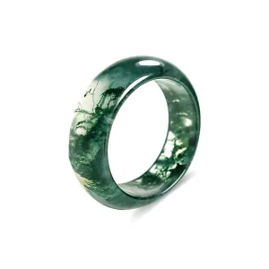Natural Moss Agate And Chalcedony Ring