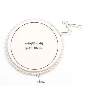 Natural Pearl Choker Necklace Chain Gold Women Jewelry