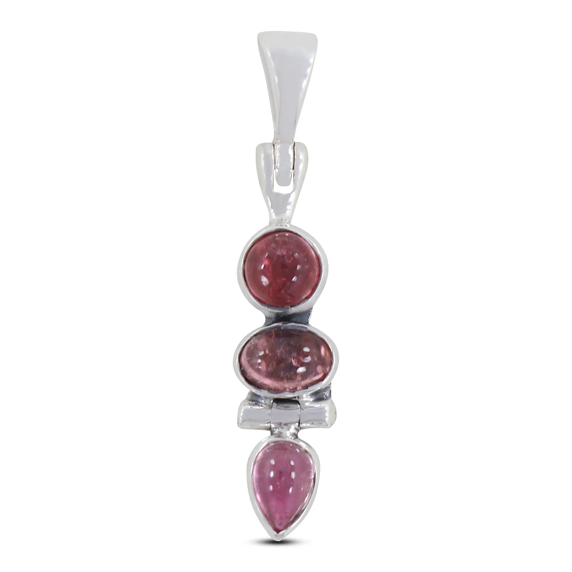 Natural Tourmaline With Multi Gemstone Silver Pendants