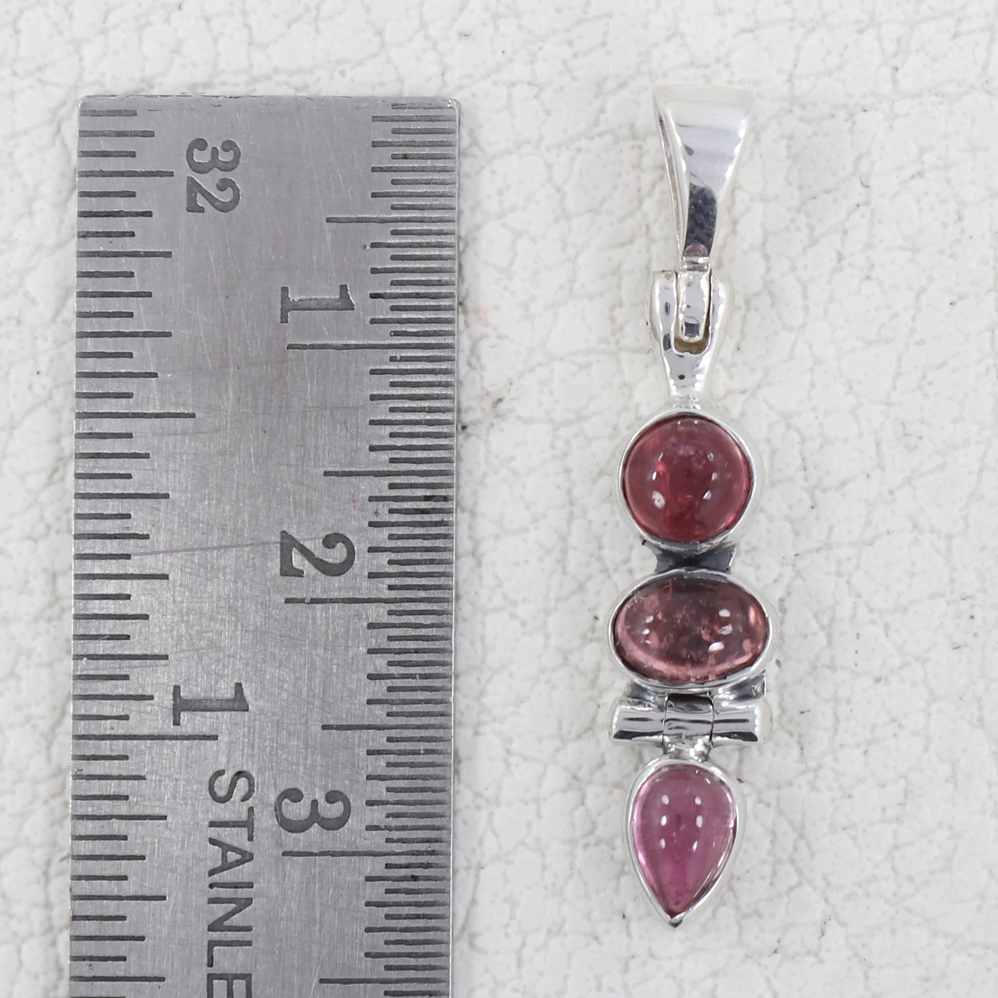 Natural Tourmaline With Multi Gemstone Silver Pendants