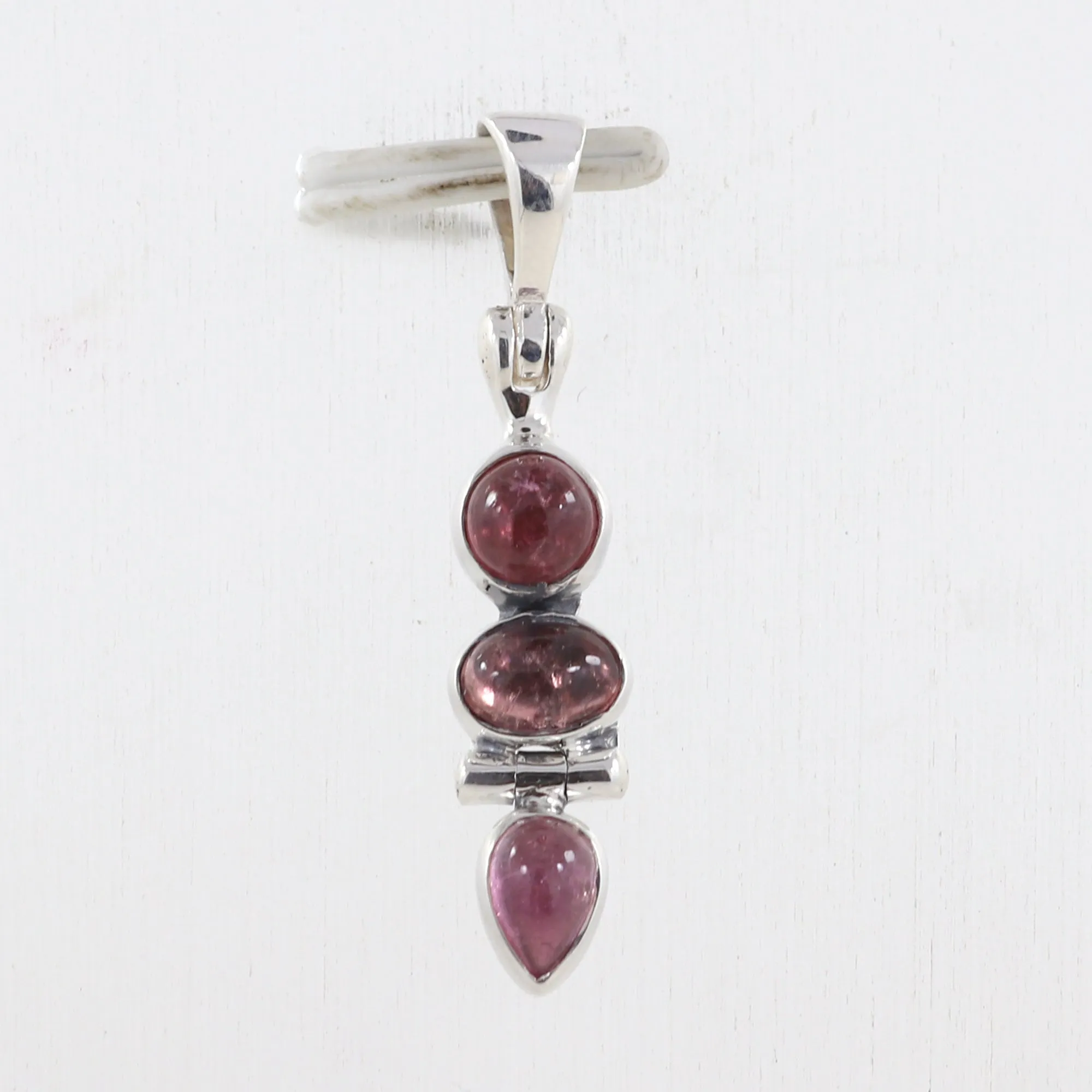 Natural Tourmaline With Multi Gemstone Silver Pendants