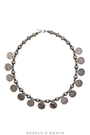Necklace, Statement, Liberty Dime Coin, Sterling Silver, 3477