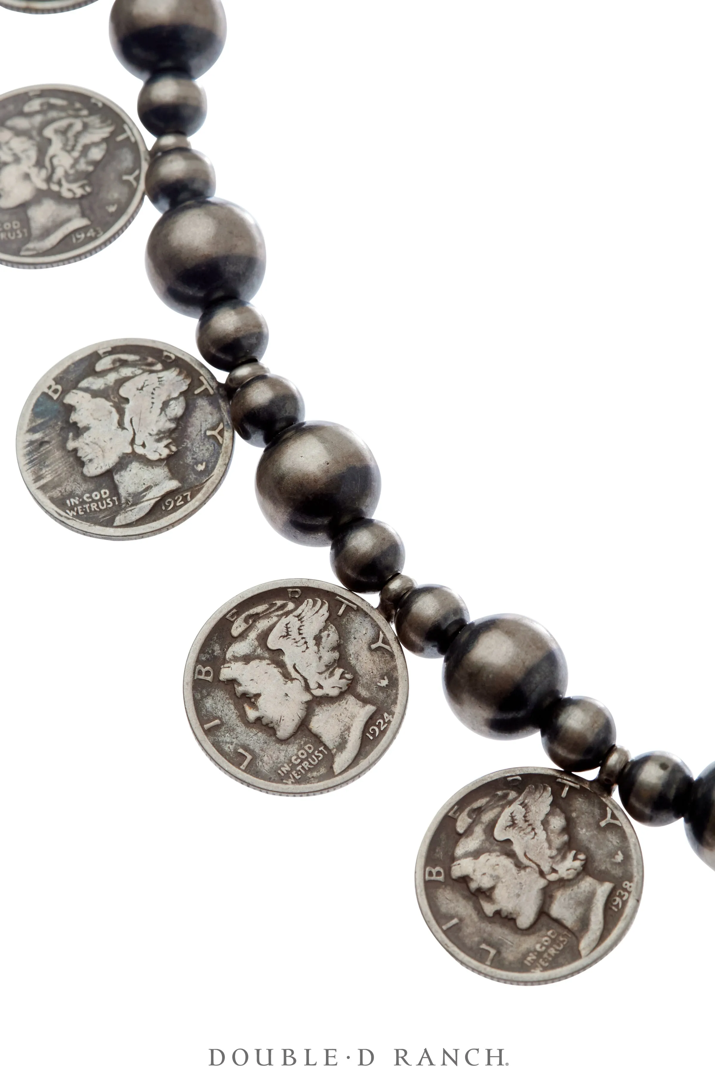 Necklace, Statement, Liberty Dime Coin, Sterling Silver, 3477