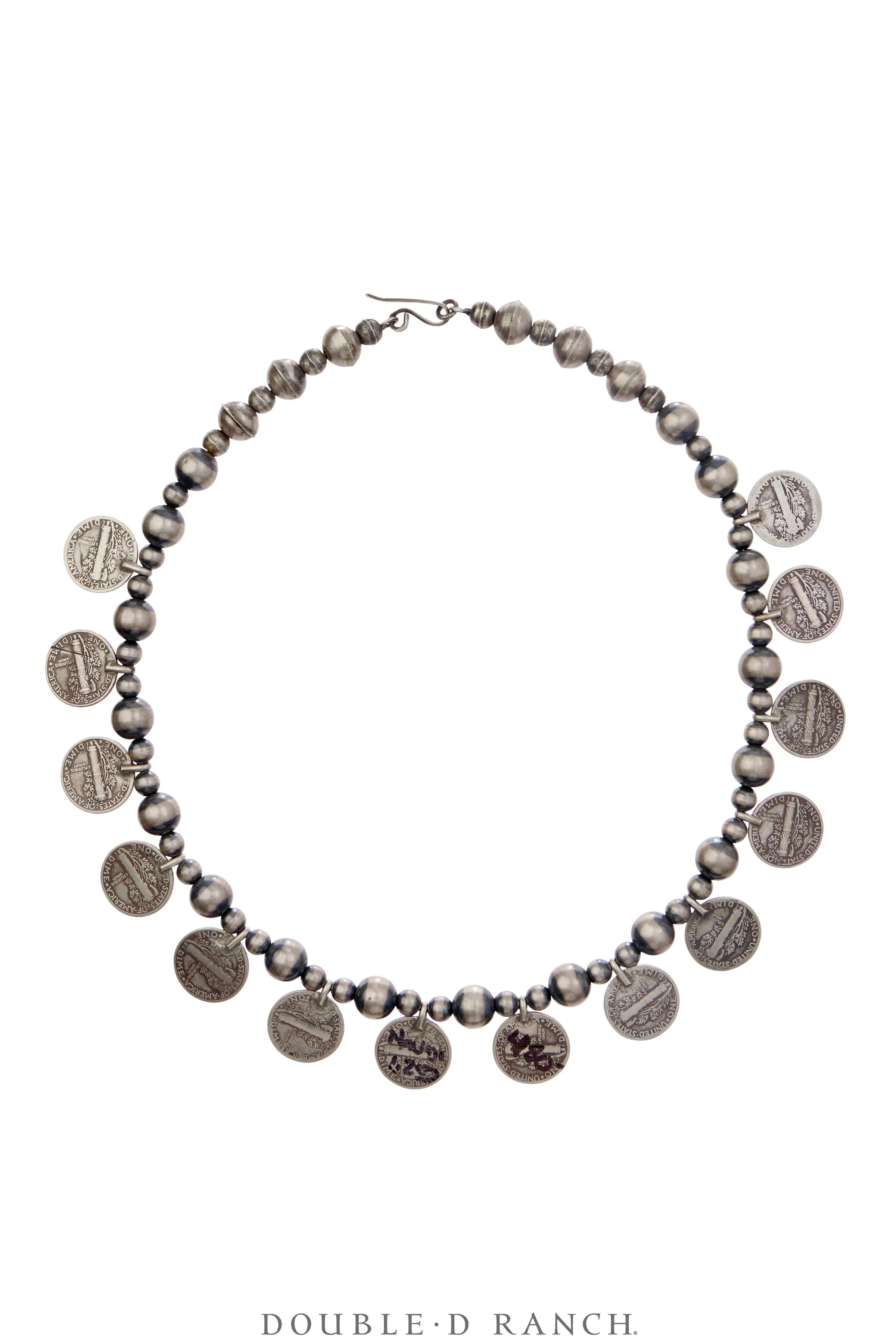 Necklace, Statement, Liberty Dime Coin, Sterling Silver, 3477
