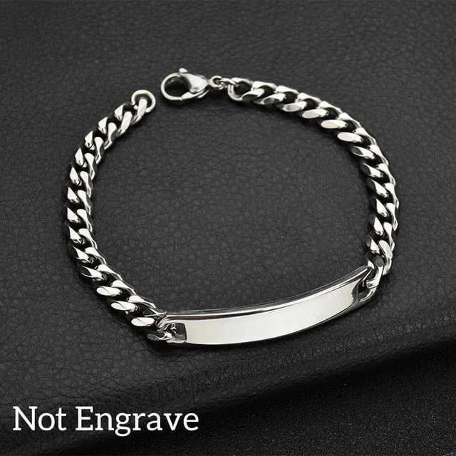 Nextvance Customized Engraving Nameplate Couple Bracelet Stainless Steel Chain Id Tag Bracelets For Lover Valentines Day