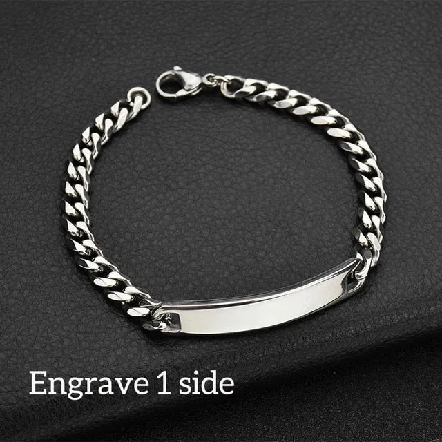 Nextvance Customized Engraving Nameplate Couple Bracelet Stainless Steel Chain Id Tag Bracelets For Lover Valentines Day