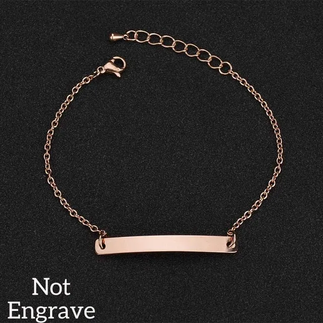 Nextvance Customized Engraving Nameplate Couple Bracelet Stainless Steel Chain Id Tag Bracelets For Lover Valentines Day