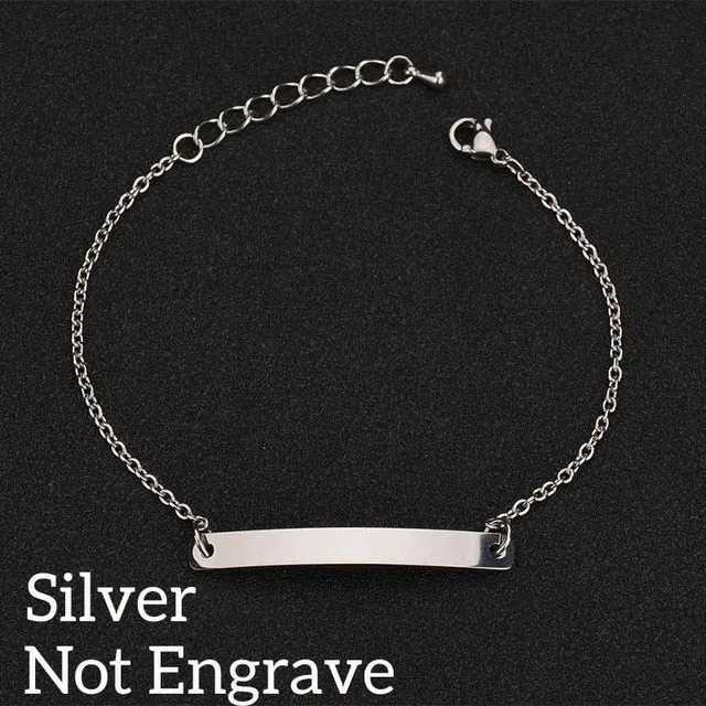 Nextvance Customized Engraving Nameplate Couple Bracelet Stainless Steel Chain Id Tag Bracelets For Lover Valentines Day