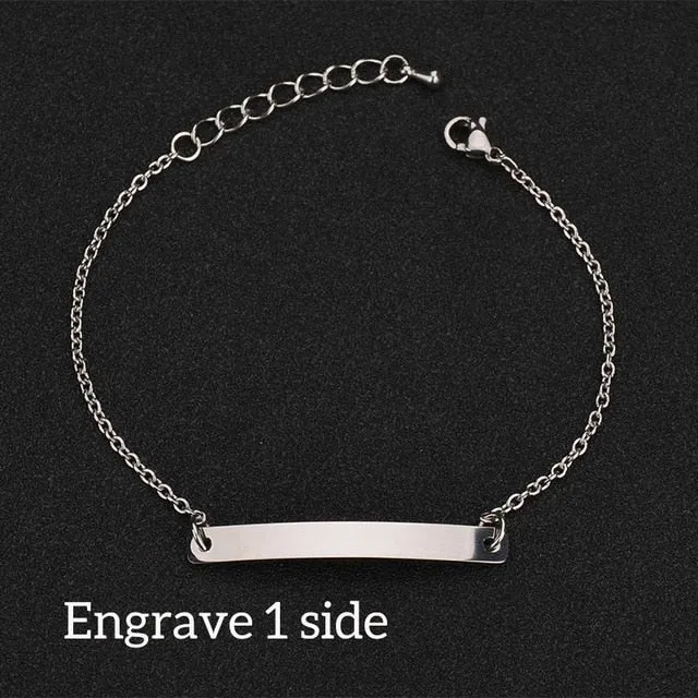 Nextvance Customized Engraving Nameplate Couple Bracelet Stainless Steel Chain Id Tag Bracelets For Lover Valentines Day