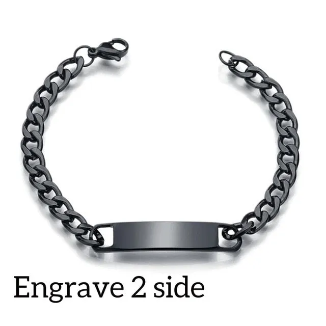 Nextvance Customized Engraving Nameplate Couple Bracelet Stainless Steel Chain Id Tag Bracelets For Lover Valentines Day