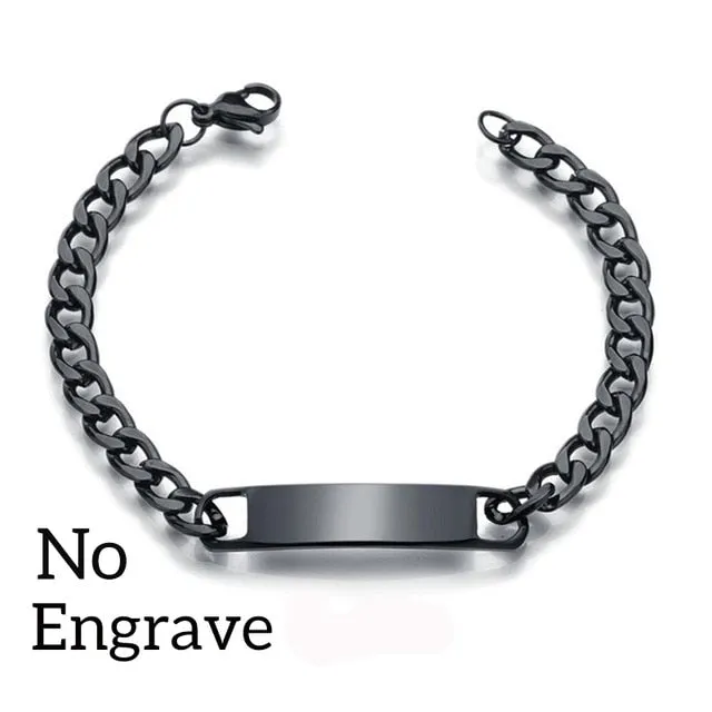 Nextvance Customized Engraving Nameplate Couple Bracelet Stainless Steel Chain Id Tag Bracelets For Lover Valentines Day