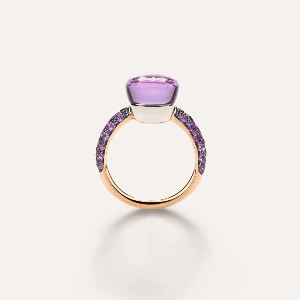 Nudo 18K Rose Gold Amethyst and Jade with an Amethyst Pavé Classic Ring